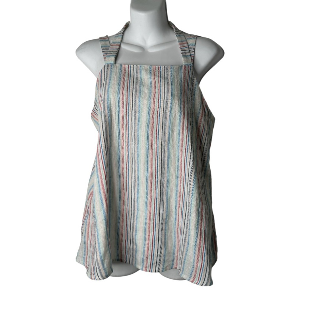 DOE & RAE Boutique Striped Halter Thank Top size:M multicolor 100%Cotton